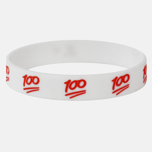 100 Emoji white wristband
